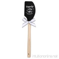 Brownlow Gifts Silicone Spatula with Wooden Handle  Happily Ever After Black - B06XC9ZC95